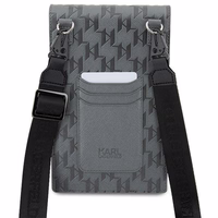 Karl Lagerfeld dėklas KLWBSAKHPCG rankinė - sidabrinė Saffiano monograma Choupette