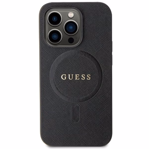 Guess GUHMP14LPSAHMCK dėklas iPhone 14 Pro - juodas Saffiano MagSafe