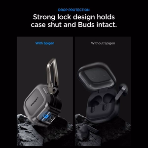 Spigen Lock Fit dėklas Samsung Galaxy Buds 4 / 4 Pro - Matte juodas