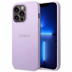 Guess Saffiano Strap Case for iPhone 14 Pro - Purple