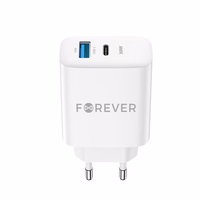 "Forever TC-07-30AC PD QC įkroviklis 1x USB-C 1x USB 30W baltas