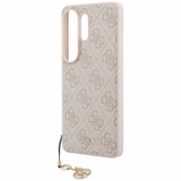 GUESS dėklas for SAMSUNG S26 Ultra GUHMS26LGF4GPI (PU 4G Classic Logo with Charm) rožinis