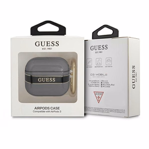 Guess GUA3HHTSK AirPods 3 dėklas juodas/juodas Dirželių kolekcija