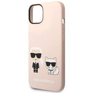 Karl Lagerfeld KLHMP14MSSKCI iPhone 14 Plus 6.7 "kietas dėklas šviesiai rožinis / šviesiai rožinis Silikoninis Karlas & Choupette Magsafe
