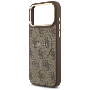 Guess 4G PU Classic Logo Magnetinis dėklas telefonui iPhone 17 Pro Max - rudas