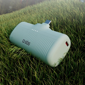 SBS EcoPower 5000 mAh 10W išorinė baterija su įmontuotu USB-C prievadu - žalia