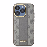 DKNY Odinis languotas mono raštas magnetinis iPhone 15 Pro Max dėklas - smėlinis