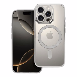 ELECTRO MAG COVER dėklas telefonui suderinamas su Magnetiniu IPHONE 16 Pro sidabrinis