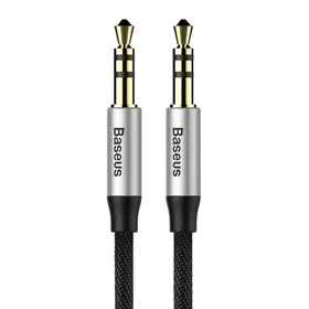 Baseus Yiven Audio kabelis mini jack 3,5mm AUX, 1m (juodas ir sidabrinis)