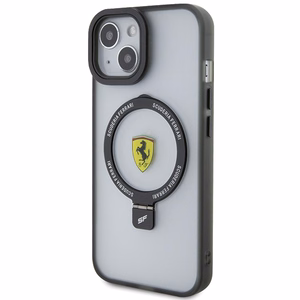 Ferrari FEHMP15SUSCAH iPhone 15 6.1" permatomas kietas dėklas su žiediniu stovu 2023 kolekcija Magnetinis