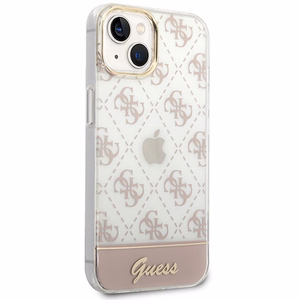 Guess GUHCP14MHG4MHP iPhone 14 Plus/ 15 Plus 6.7" rožinis/rožinis dėklas 4G Pattern Script