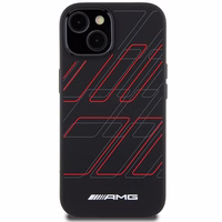 AMG silikoninis didelių rombų rašto magnetinis dėklas telefonui iPhone 15 Plus / 14 Plus - juodas