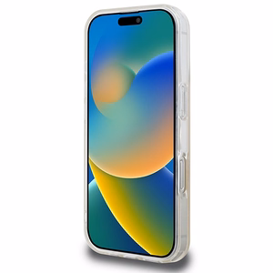DKNY Kartojamas tekstūros raštas ir juosta magnetinis iPhone 16 Pro dėklas - rožinis
