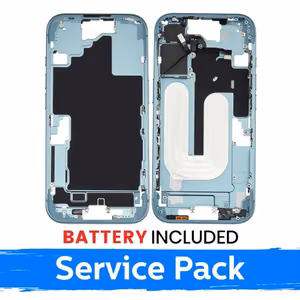 Apple iPhone 16 vidurinio rėmo korpusas + baterija / Žalsva / (Aptarnavimo pakuotė)