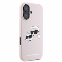 Karl Lagerfeld silikoninis dėklas telefonui Nauble Heads Print Magnetinis iPhone 16 Plus - rožinis