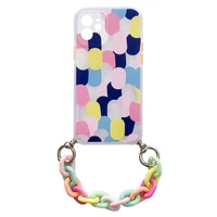 Color Chain Case gelinis lankstus elastingas dėklas su grandinės pakabuku Samsung Galaxy S21 5G įvairiaspalvis (1)