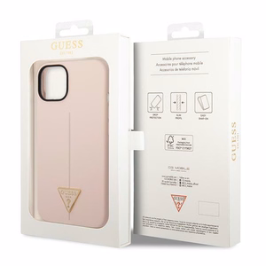 Guess GUHCP14MSLTGP iPhone 14 Plus 6.7 "rožinis/rožinis kietas dėklas Silicone Triangle