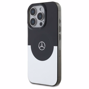 Mercedes dvigubo sluoksnio dviejų spalvų Magnetinis dėklas iPhone 16 Pro Max telefonui - sidabrinis