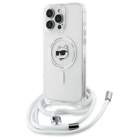 Karl Lagerfeld IML Choupette Head & Cord Magnetinis Dėklas iPhone 16 Pro Max - Skaidrus
