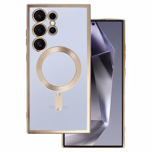 Dėklas telefonui metalinis magnetinis Samsung Galaxy S24 titano spalva