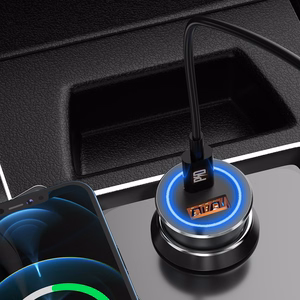 Automobilinis įkroviklis Dudao R4Max 55W USB-C/USB-A pilkas