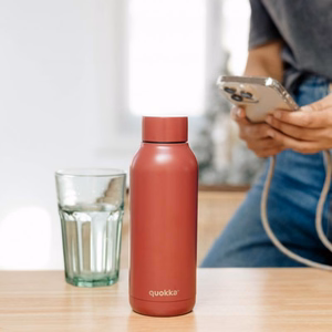 Quokka Solid nerūdijančiojo plieno termo gertuvė, 510 ml, Firebrick Red