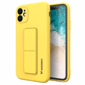 Wozinsky Dėklas telefonui su stovu silikoninis dėklas su stovu Samsung Galaxy A32 5G geltonas