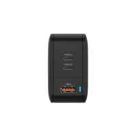Nuostabus daiktas Sieninis įkroviklis "Thunder Pro GaN EUTH66W" - USB + 2xType C - PD 66W juodas