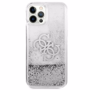 Guess GUHCP12LLG4GSI iPhone 12 Pro Max 6.7" sidabrinis/sidabrinis kietas dėklas 4G Didelis Skystas Blizgesys