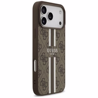 GUESS dėklas telefonui IPHONE 17 Pro Max, suderinamas su MagSafe GUHMP17XP4RPSW (4G Printed Stripes), rudas