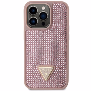 Guess GUHCP14LHDGTPP iPhone 14 Pro 6.1" rožinis/rožinis hardcase Rhinestone Triangle