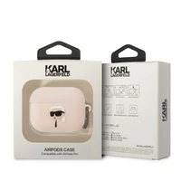 Karl Lagerfeld KLAPRUNIKP AirPods Pro dėklas rožinis/rožinis Silikoninis Karl Head 3D