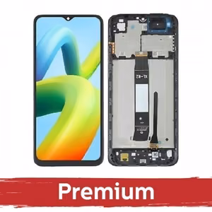 LCD ekranas skirtas Xiaomi Redmi A1 (A1+) / Redmi A2 (A2+) juodas su rėmu OEM