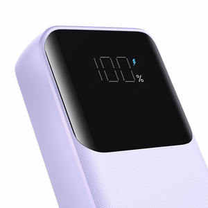 Mini išorinė baterija Joyroom JR-PBC07 20000mAh 30W su USB-C ir Lightning laidais (violetinė)