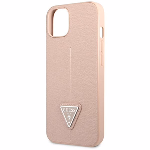 Guess GUHCP14MPSATLP iPhone 14 Plus 6.7 "rožinis/rožinis kietas dėklas SaffianoTriangle Logo