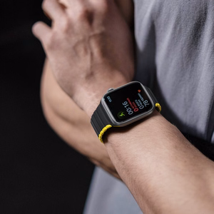 Магнитный ремешок для Apple Watch SE, 9, 8, 7, 6, 5, 4, 3, 2, 1 (41, 40, 38 mm) Dux Ducis (LD Version) - чёрно-жёлтый