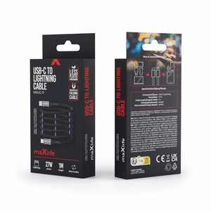 Maxlife MXUC-11 магнитный кабель USB-C - Lightning 1,0 m 27W черный нейлон
