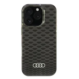 Audi IML Siuvinėjimo raštas Magnetinis iPhone 16 Pro 6.3" juodas/juodas kietas dėklas AU-IMLMIP16P-Q5/D3-BK