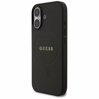 Guess Grūdėtas Žiedas Magnetinis dėklas telefonui iPhone 17 - juodas