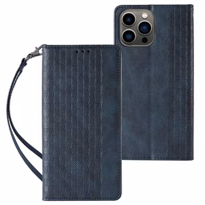 Magnet Strap Case для iPhone 12 Pro Max кошелёк + мини-подвеска ремешок синий