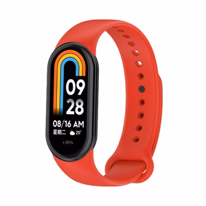 SILIKONINIS DIRŽELIS MI BAND 8/M8 (6). RAUDONAS