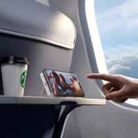 Dudao K28 10000mAh PD 22.5W Magnetinė išorinė baterija su metaliniu dėklu ir žiedo stovu - sidabrinė