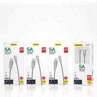 USB Kabelis Dudao "L9XT Flowing Light" pilkas "Type-C" 100cm (šviečiantis laidas)