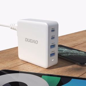 Įkroviklis Dudao A100EU Baltas 100W (2xPD / 2xQC3.0)