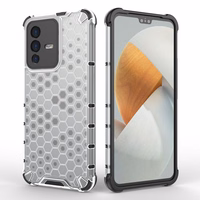 Korėtas dėklas šarvuotas dangtelis su geliniu rėmeliu Vivo V23 5G Juodas