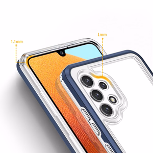 Skaidrus 3in1 dėklas telefonui Samsung Galaxy A32 5G rėmelis gelis mėlynas