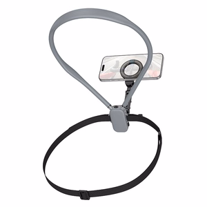 Neck magnetic phone holder Hoco K31 juodas pilkas