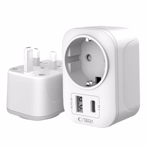 Tech-Protect TA100 UK adapteris baltas