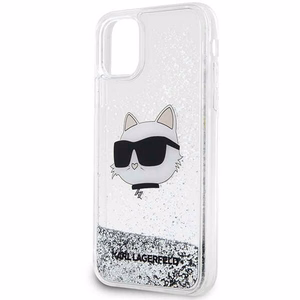 Karl Lagerfeld KLHCN61LNCHCS iPhone 11/XR серебряный/серебряный жёсткий чехол Glitter Choupette Head