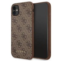 Guess 4G Metal Gold Logo dėklas telefonui iPhone 11 / Xr 6.1" - Rudas